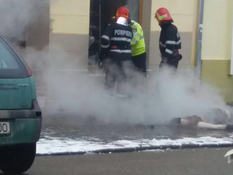 foto - incendiu la un magazin din mediaș