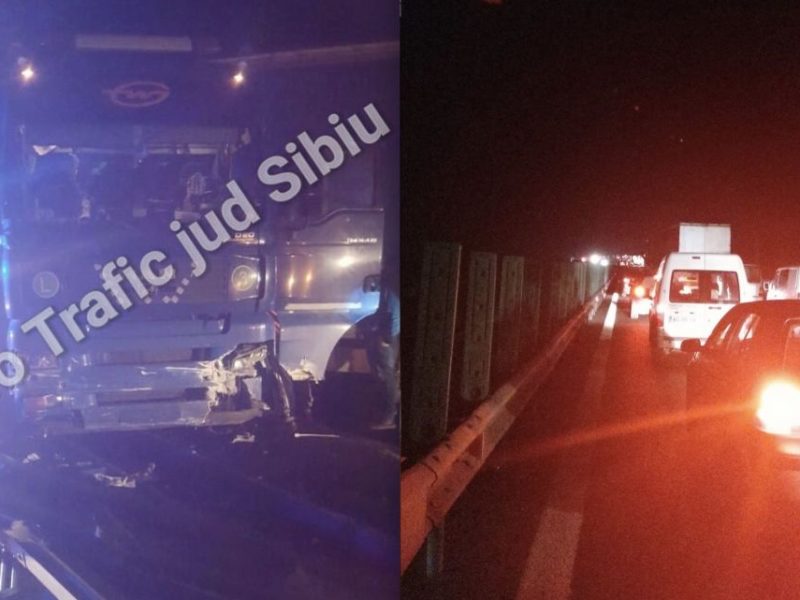 foto autostrada a1 blocată între sebeș și sibiu. trafic deviat pe dn1