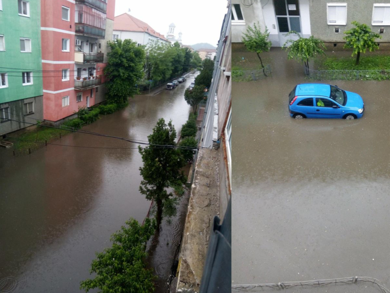 foto - rupere de nori la mediaș. canalizarea din vitrometan în colaps