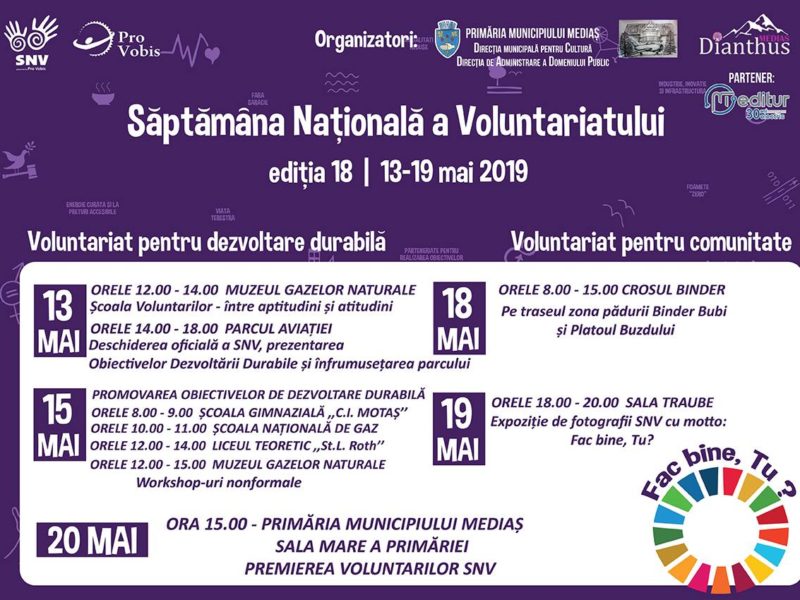 astăzi începe săptămâna națională a voluntariatului - programul complet