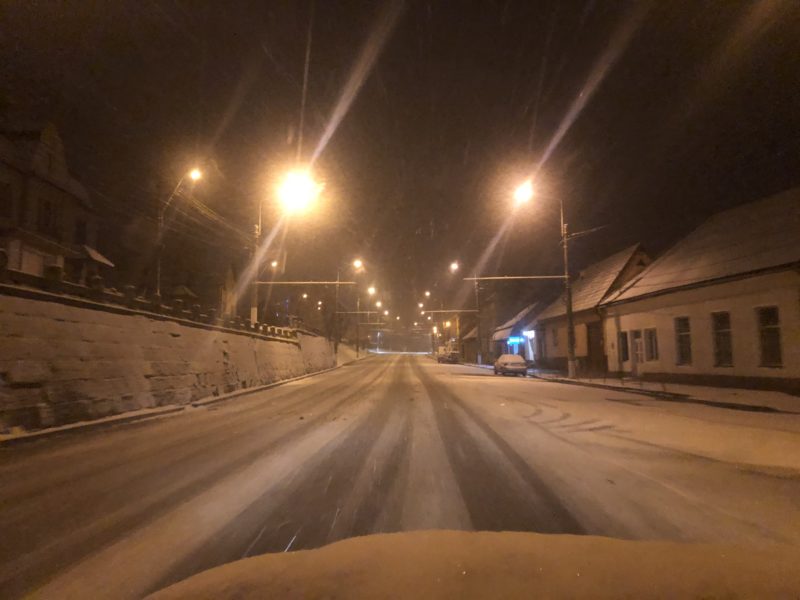 foto video prima zăpadă din 2020, la mediaș. starea drumurilor