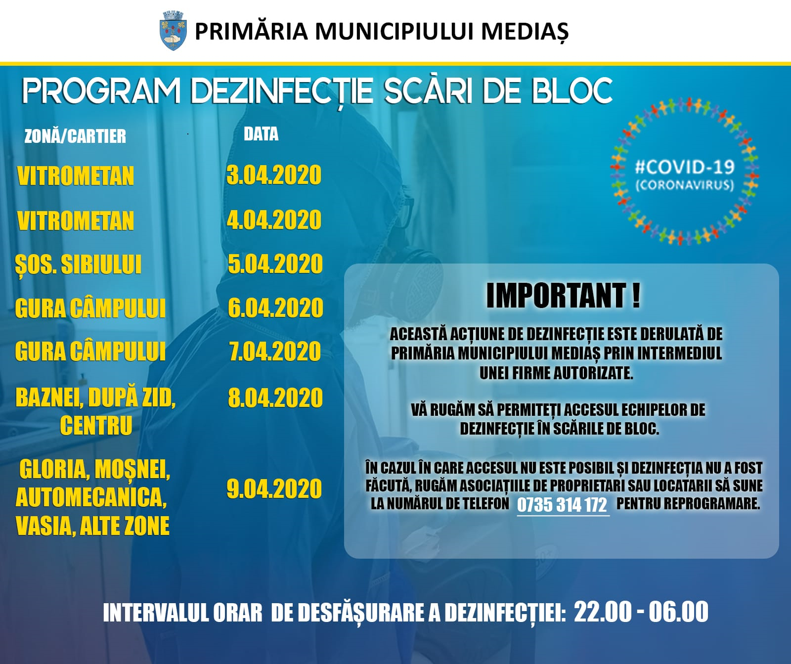 Scările de bloc din cartierul Gura Câmpului vor fi dezinfectate luni și marți 2 scările de bloc din cartierul gura câmpului vor fi dezinfectate luni și marți