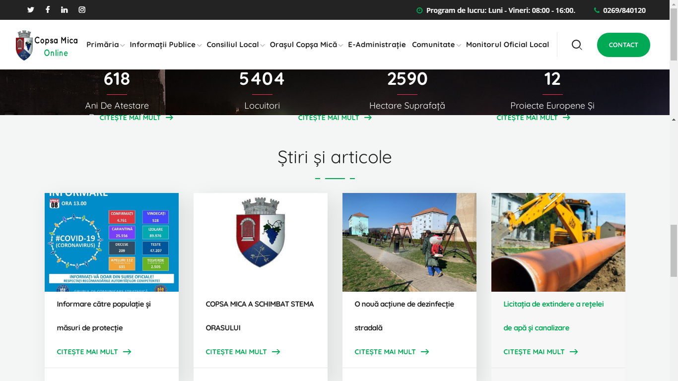 proiect de digitalizare a activităţii primăriei copșa mică - cum va arata noul site