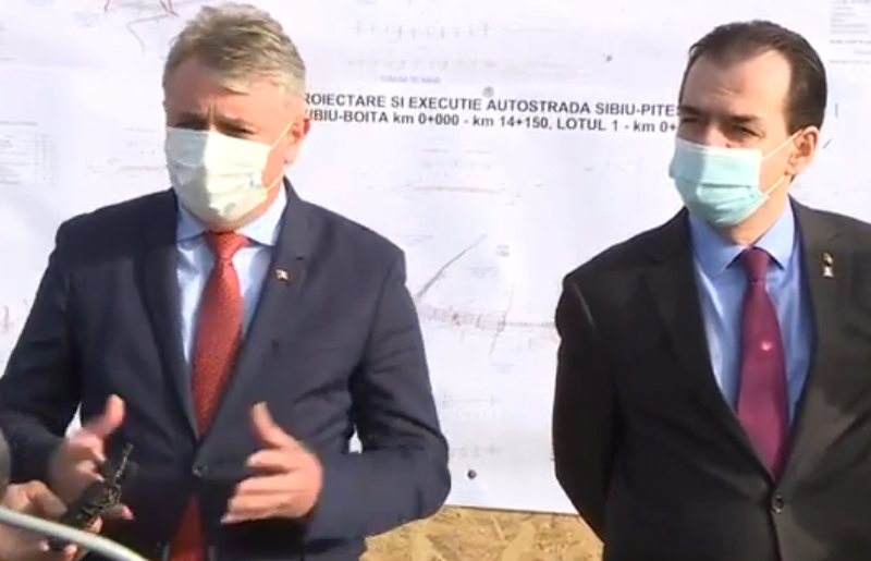 video ludovic orban, în vizită la șantierul autostrăzii sibiu-pitești - ”multe guverne mai mult au vorbit, decât au făcut”