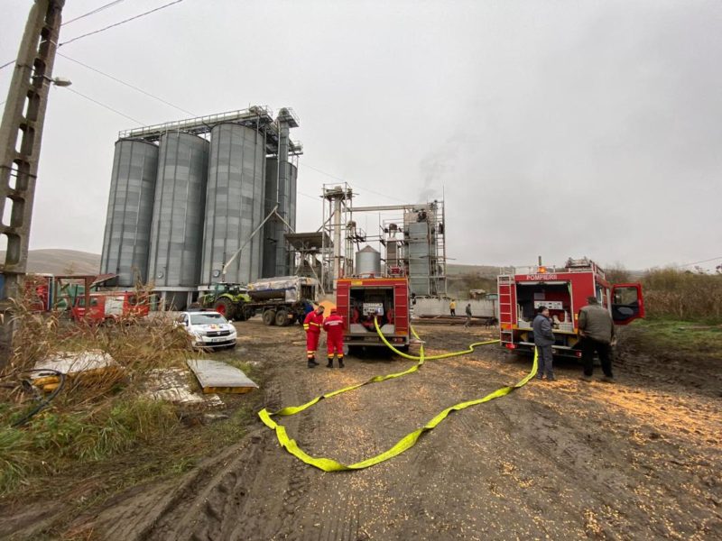 incendiu la un uscator de cereale din judetul sibiu
