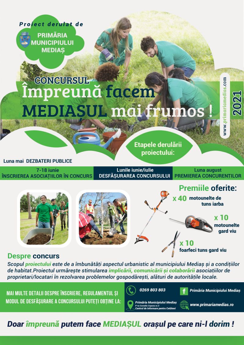 Concurs cu premii pentru medieșenii cu inițiativă. Amenajarea spațiilor verzi, tema de ”dispută” 1 concurs cu premii pentru medieșenii cu inițiativă. amenajarea spațiilor verzi, tema de ”dispută”
