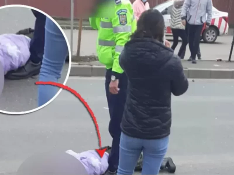 imagini cutremurătoare: poliţistul care a lovit copiii pe trecerea de pietoni a verificat starea uneia dintre fetiţe împingând-o cu piciorul