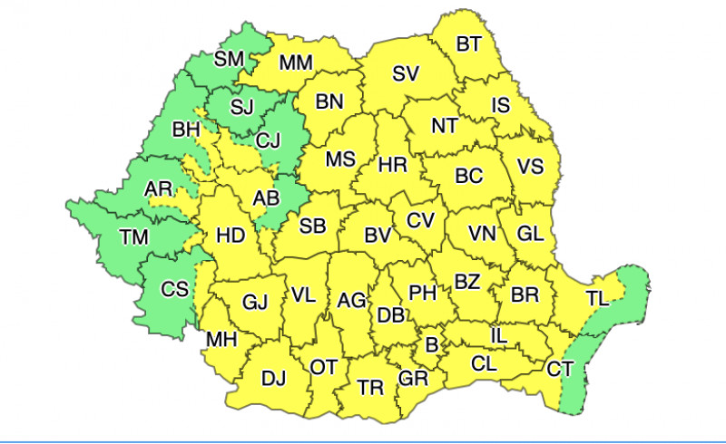 Cod galben de ploi torențiale la nivelul județului Sibiu până luni 2 cod galben de ploi torențiale la nivelul județului sibiu până luni