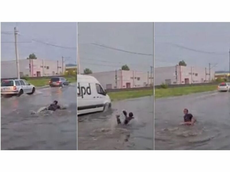 foto ploile torențiale au făcut ravagii la mediaș - mai multe străzi au fost inundate