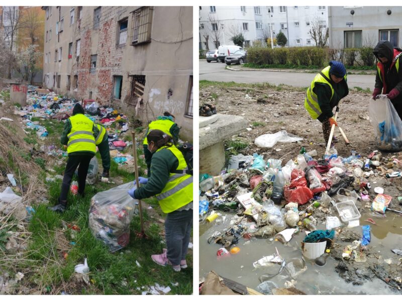 foto acțiuni de curățenie la mediaș - hula baznei și strada tineretului cele mai ”inundate” de gunoaie