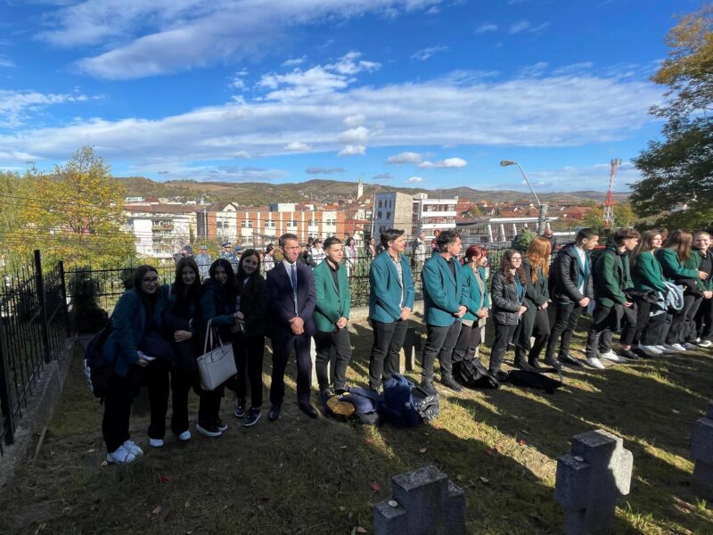 elevii de la liceul ”axente sever” au depus coroane la cimitirul eroilor de ziua armatei (foto)
