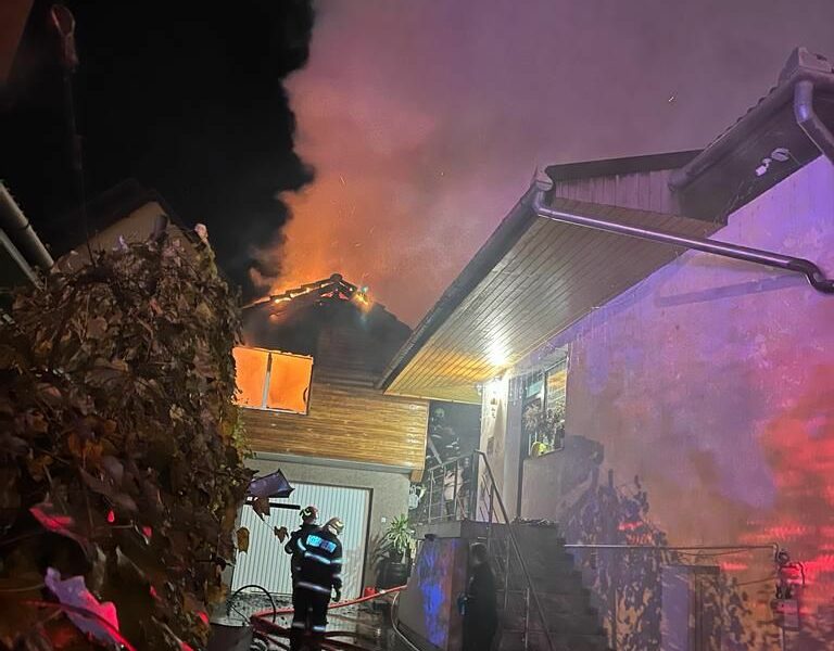incendiu devastator la o anexă gospodărească în mediaș (foto)