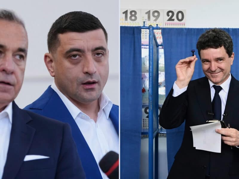 candidații la prezidențiale au votat dan la făgăraș simion însoțit de georgescu și de bodyguarzi