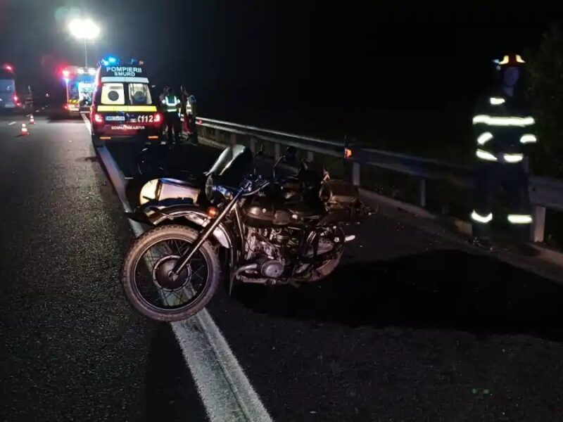 tragedie pe a1 între sibiu și deva: motociclist lovit de o camionetă