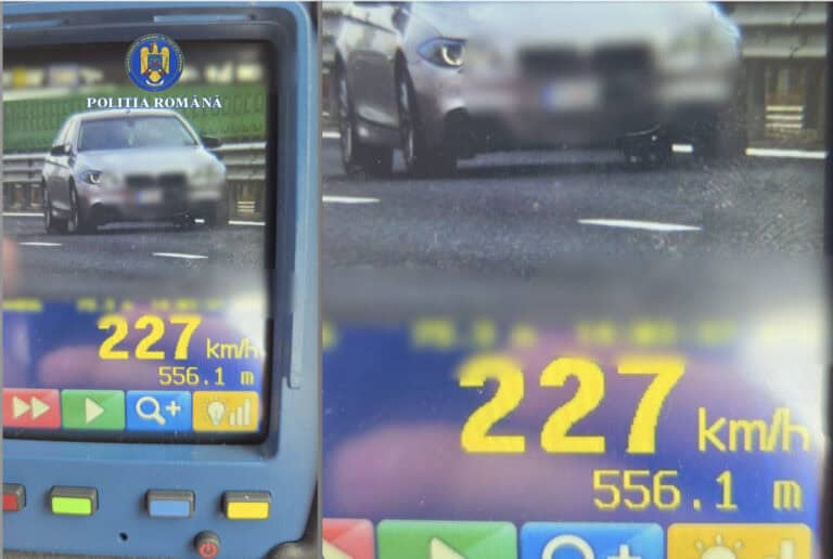 șofer prins cu 227 km/h pe autostradă: amendă uriașă și permis suspendat