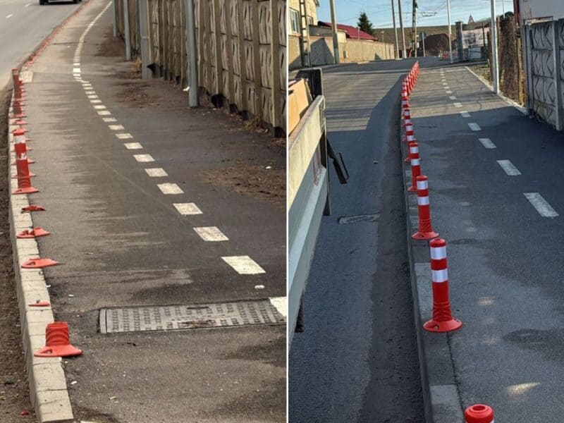 peste 200 de piloni de delimitare distruși la mediaș: apel public pentru identificarea vinovaților
