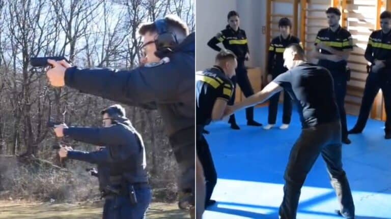 noii polițiști din sibiu își perfecționează abilitățile de tragere și autoapărare în poligon