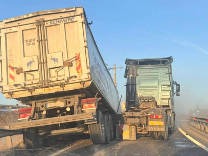 accident pe a1: trafic oprit la ieșirea spre ocna sibiului