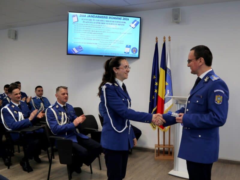 ceremonie deosebită de ziua jandarmeriei: 9 sibieni avansați în grad înainte de termen