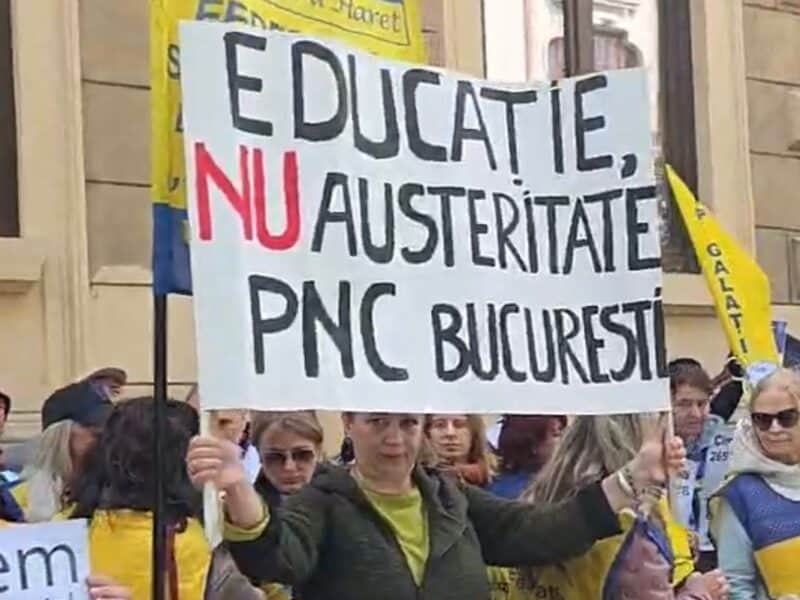 protest la ministerul educației: profesorii anunță grevă generală