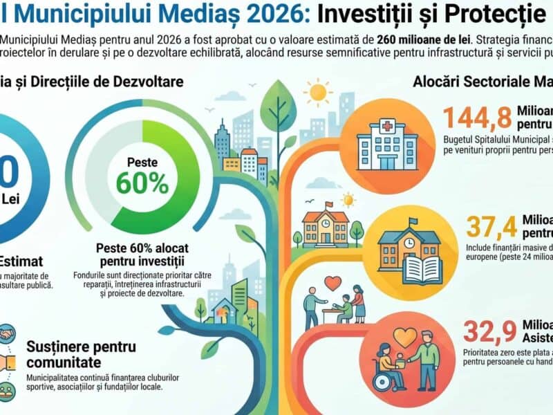 radiografia bugetului mediașului pentru 2026: zeci de milioane de lei pentru investiții, salariile din primărie și provocările economice