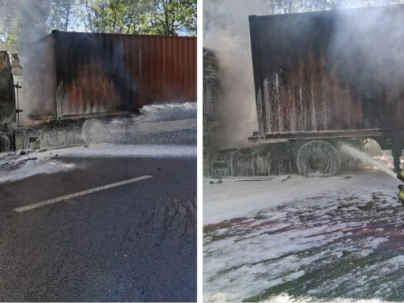 incendiu devastator pe dn7: camionul încărcat cu hârtie a fost distrus complet