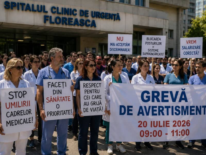 protestele din spitale pe 20 iulie 2026 vizează legea salarizării și lipsa de personal activitatea medicală este redusă, urgențele asigurate sindicaliștii anunță greva generală din 28 iulie