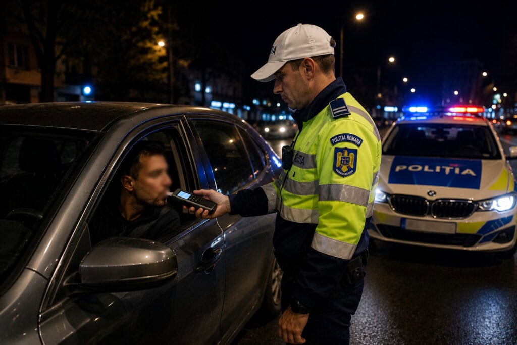 Străin prins cu 0,95 mg/l alcool în aerul expirat la volan pe Calea Turnișorului din Sibiu având permisul suspendat 1 Străin prins cu 0,95 mg/l alcool în aerul expirat la volan pe Calea Turnișorului din Sibiu având permisul suspendat