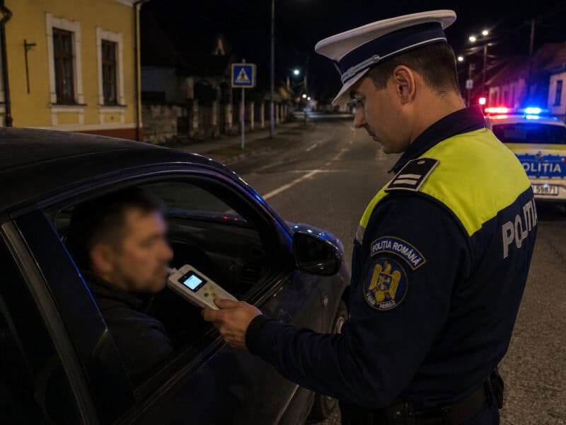 șofer din avrig, prins băut la volan: 0,41 mg/l alcool pur în aerul expirat, dosar penal