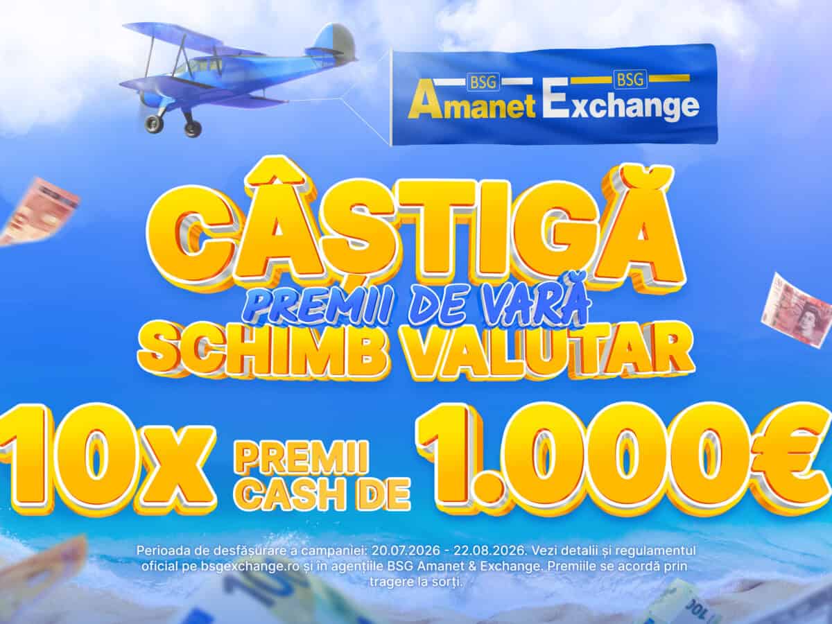 schimbi valută luna asta? nu rata a doua ediție a campaniei bsg: 10 premii de 1.000 de euro cash!