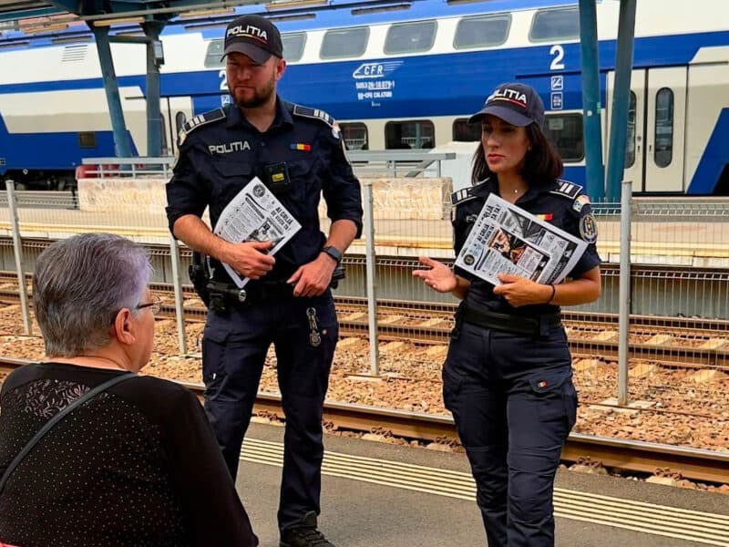 polițiștii din sibiu au desfășurat acțiuni de informare în gări pentru siguranța călătorilor la trecerea căii ferate