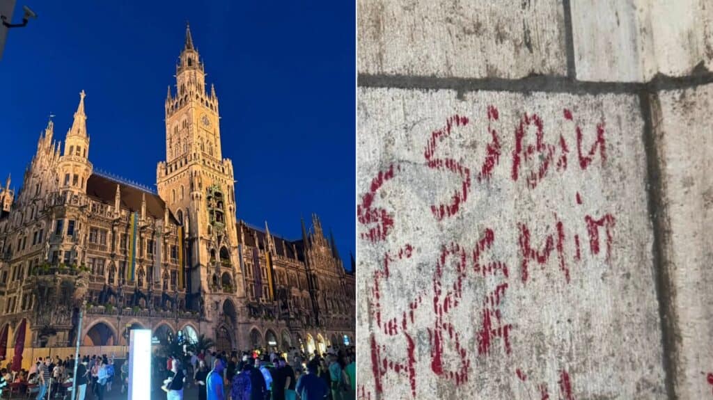 Sibiu mâzgălit pe o clădire monument istoric a Primăriei din München semnal de alarmă tras de Lucian Mîndruță asupra vandalismului românilor în străinătate 2 Sibiu mâzgălit pe o clădire monument istoric a Primăriei din München semnal de alarmă tras de Lucian Mîndruță asupra vandalismului românilor în străinătate