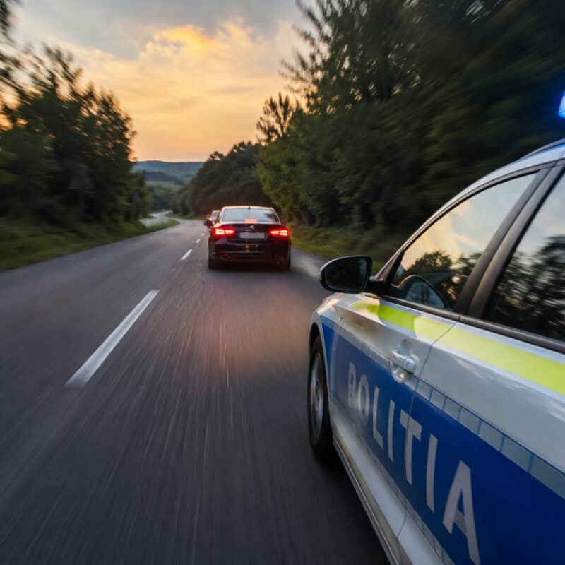 a fugit de poliție cu o mașină furată și s-a răsturnat la vurpăr