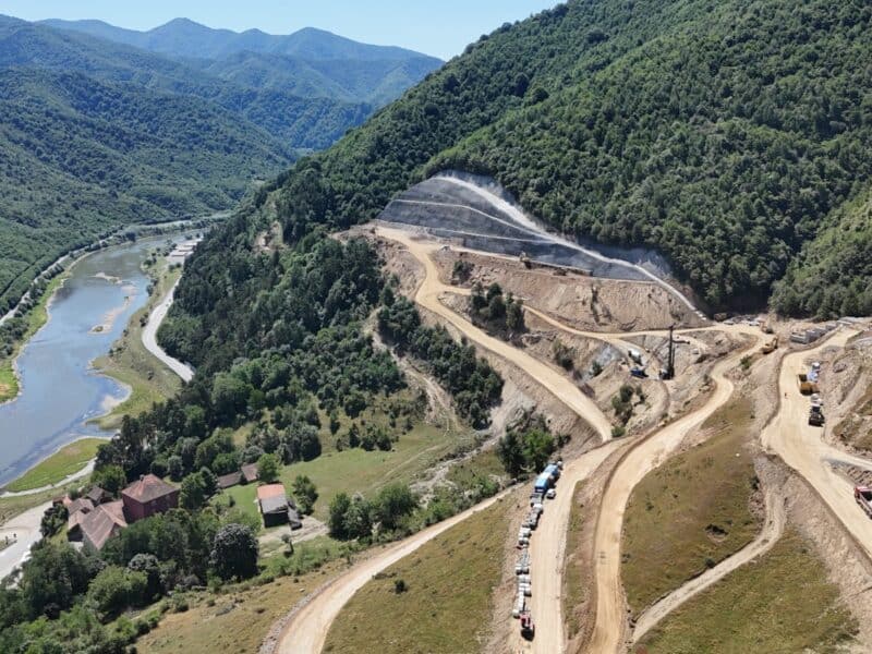 lucrări la autostrada a1 sibiu-pitești, secțiunea boița-cornetu, imagine din dronă, iulie 2026