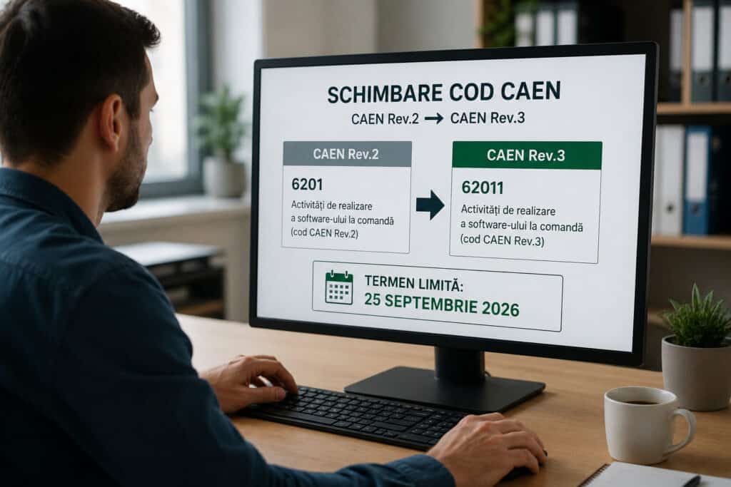 Termenul de 25 septembrie 2026 pentru actualizarea codurilor CAEN rămâne valabil 1 Termenul de 25 septembrie 2026 pentru actualizarea codurilor CAEN rămâne valabil
