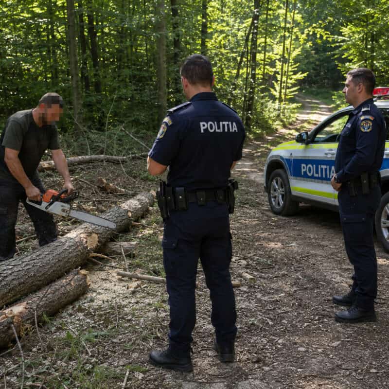 tânăr din mediaș condamnat la 2 ani și jumătate pentru furt de lemne, închis imediat