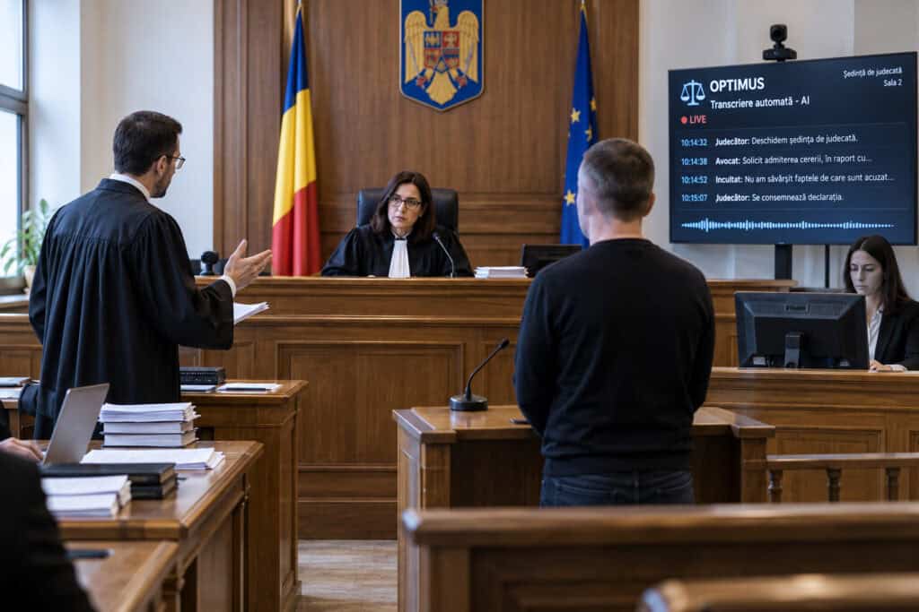 Inteligența artificială transcrie automat ședințele în peste 1.000 de săli de judecată 1 Inteligența artificială transcrie automat ședințele în peste 1.000 de săli de judecată